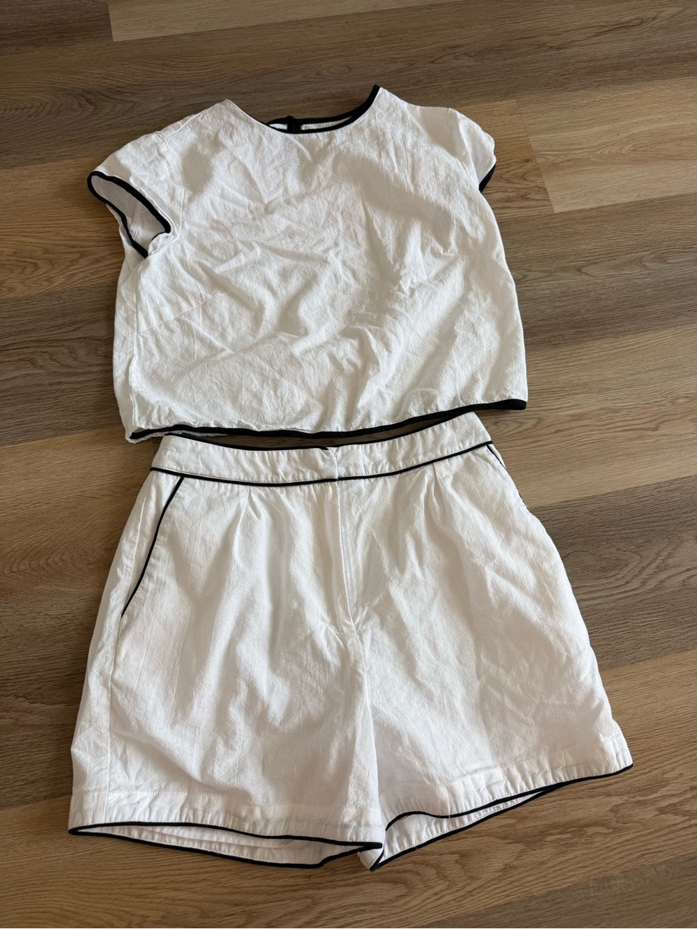 Commense White Two-Piece Lounge Set with Black Trim